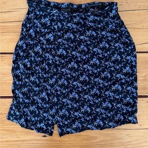 Calvin Klein Black and Blue Patterned Mini Skirt